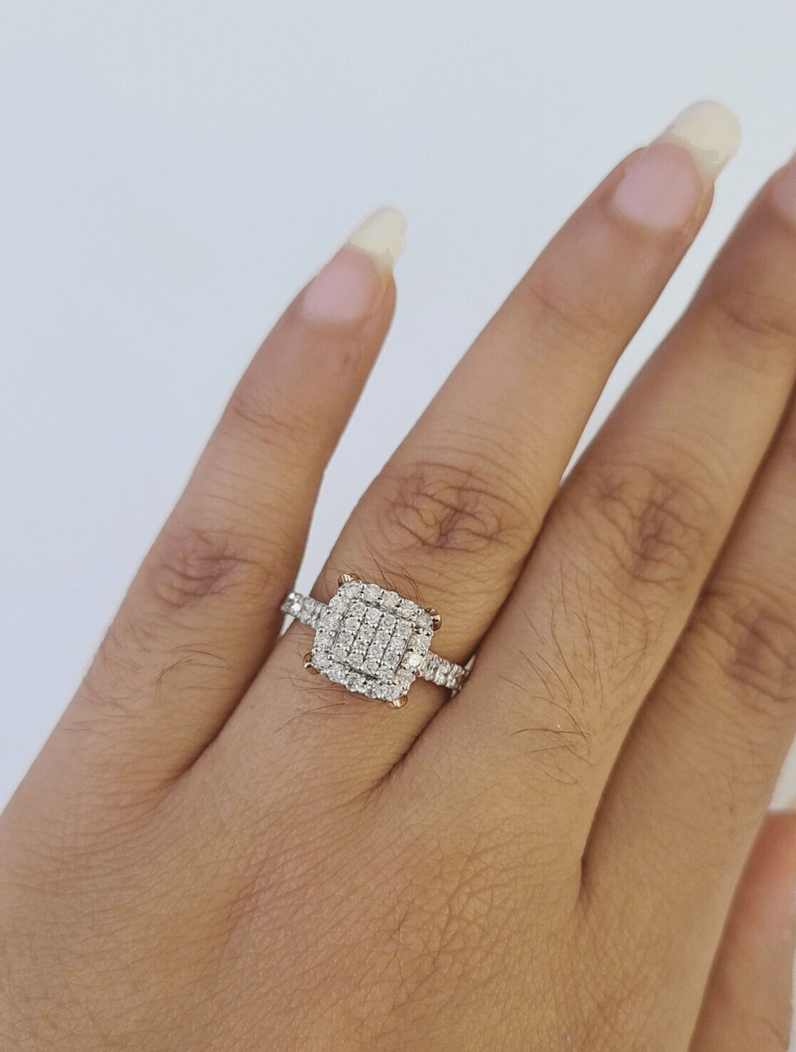 Real 10k Diamond Ladies Ring Yellow Gold Bridal Women Engagement Wedding - GoldenlinQ